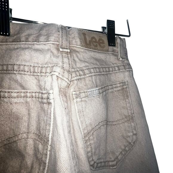 Vintage 80s LEE denim taper leg jeans boys size 8 neutral tan shade - Picture 2 of 9